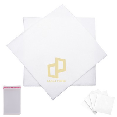 9.8 x 9.8" Wave Pattern Gold-Foiled Napkin